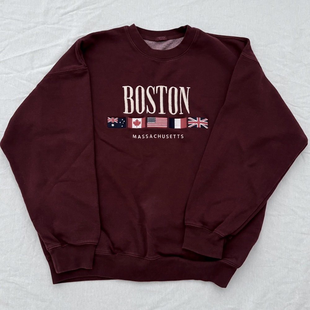 John Galt Embroidered Boston Sweater